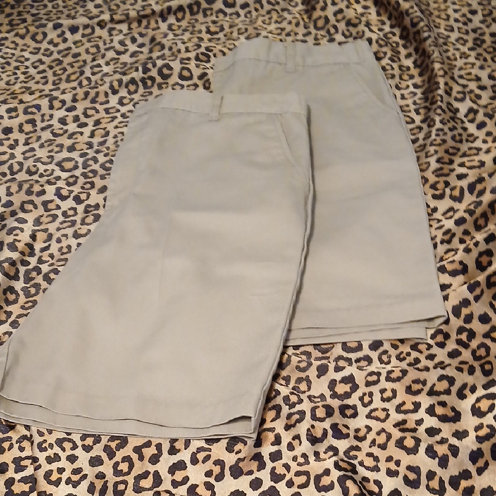 2 Pairs,20 Husky Boys,Classic Khaki Shorts,By Classroom